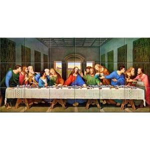 Last Supper Religious Catholic Ceramic Tile Murals 12.75 X 25.5 inches   273287328555